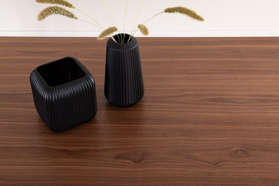 VENTURE DESIGN Uno spisebord, rektangulr - valnddefarvet finér og sort stl (200x90)