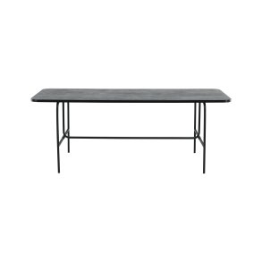 VENTURE DESIGN Uno spisebord, rektangulr - sort finér og sort stl (200x90)