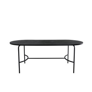 VENTURE DESIGN Skate spisebord, oval - sort finér og sort stl (200x90)