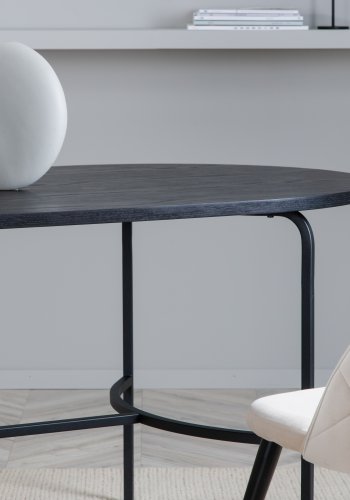 VENTURE DESIGN Skate spisebord, oval - sort finér og sort stl (200x90)
