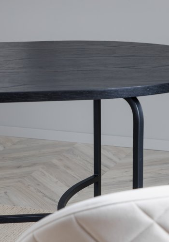 VENTURE DESIGN Skate spisebord, oval - sort finér og sort stl (200x90)