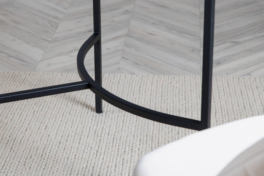 VENTURE DESIGN Skate spisebord, oval - sort finér og sort stl (200x90)