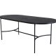 VENTURE DESIGN Skate spisebord, oval - sort finér og sort stl (200x90)