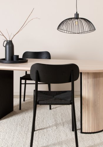 VENTURE DESIGN Bianca spisebord, oval - hvidkalket finér (200x90)