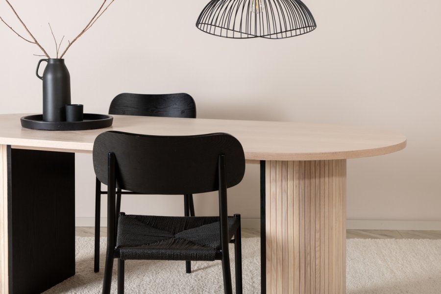 VENTURE DESIGN Bianca spisebord, oval - hvidkalket finér (200x90)