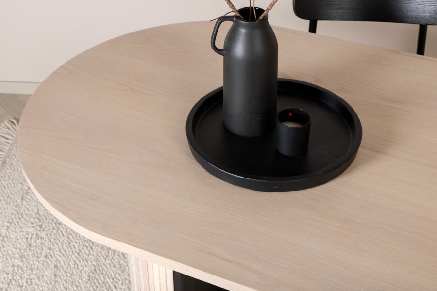 VENTURE DESIGN Bianca spisebord, oval - hvidkalket finér (200x90)