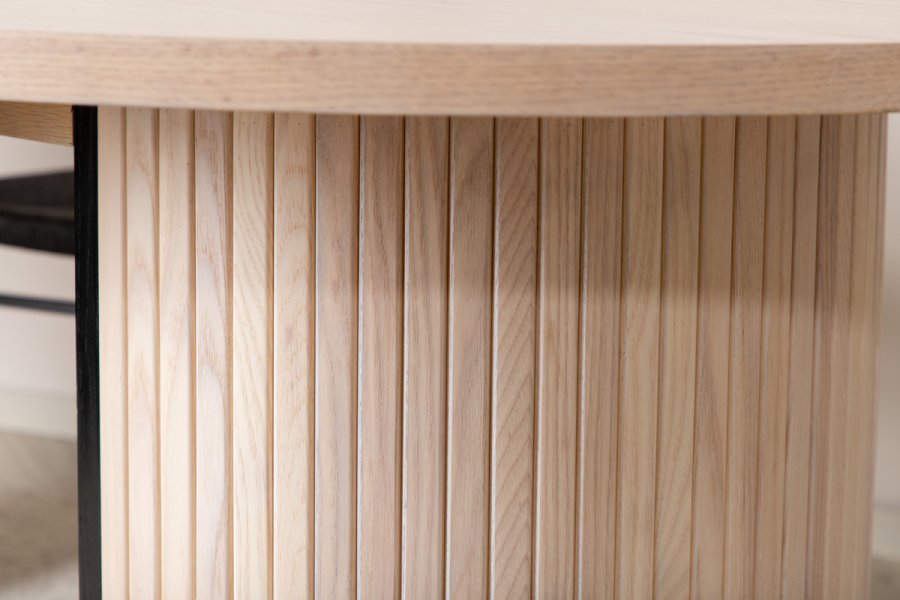 VENTURE DESIGN Bianca spisebord, oval - hvidkalket finér (200x90)