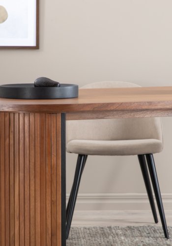 VENTURE DESIGN Bianca spisebord, oval - valnddefarvet finér (200x90)