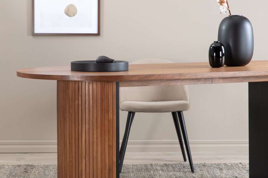 VENTURE DESIGN Bianca spisebord, oval - valnddefarvet finér (200x90)