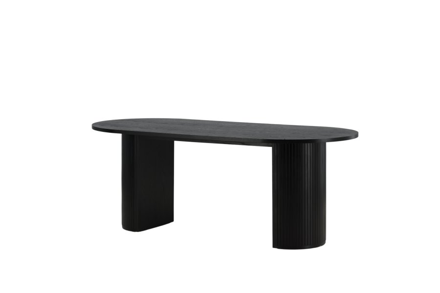 VENTURE DESIGN Bianca spisebord, oval - sort finér (200x90)