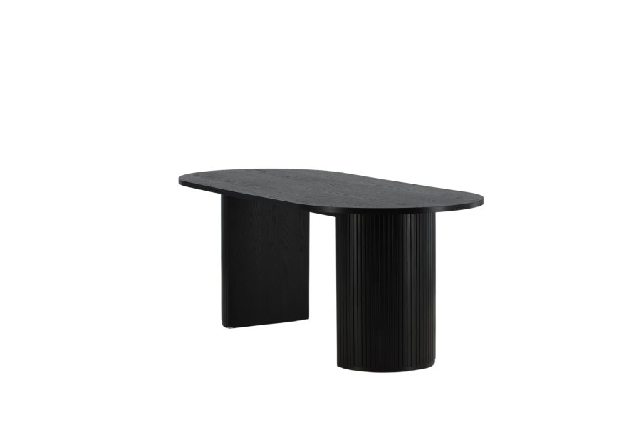 VENTURE DESIGN Bianca spisebord, oval - sort finér (200x90)