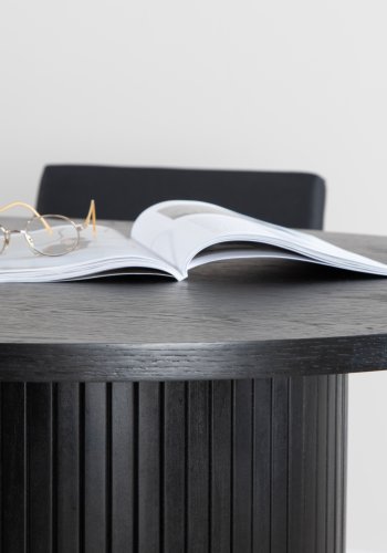 VENTURE DESIGN Bianca spisebord, oval - sort finér (200x90)