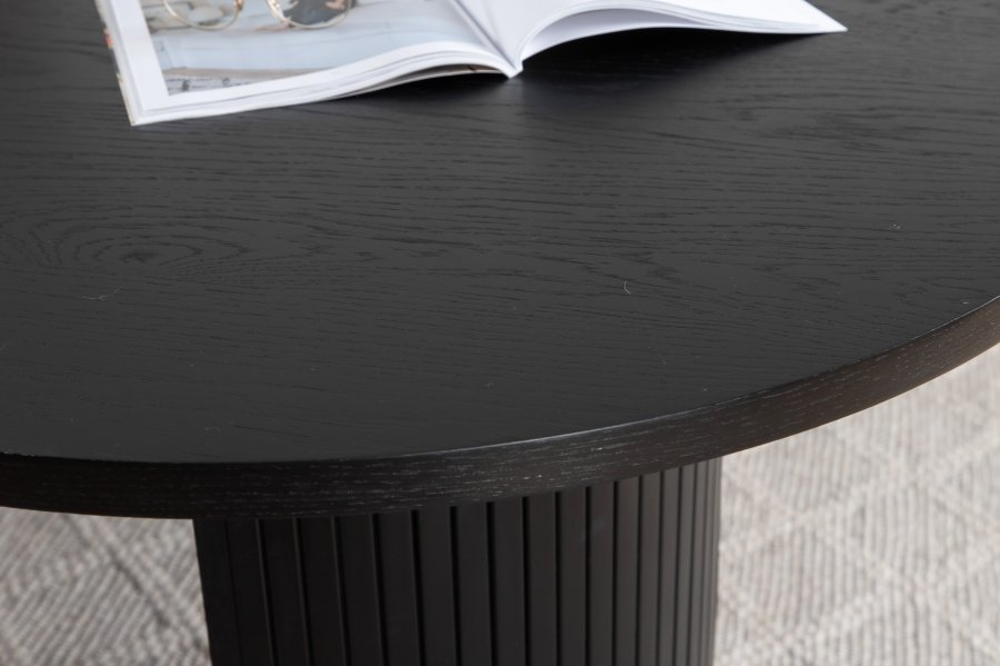 VENTURE DESIGN Bianca spisebord, oval - sort finér (200x90)