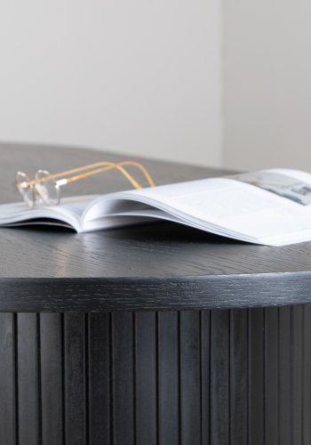 VENTURE DESIGN Bianca spisebord, oval - sort finér (200x90)