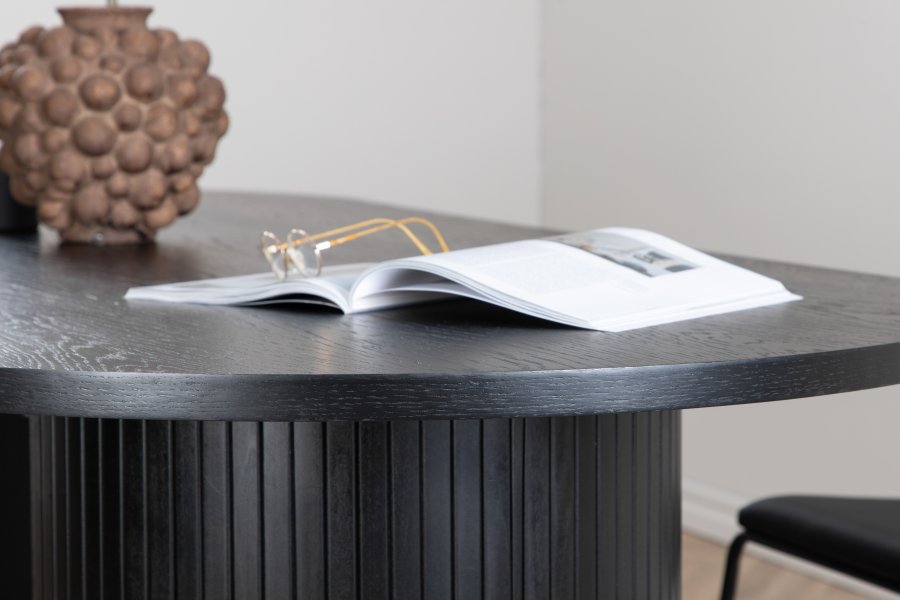 VENTURE DESIGN Bianca spisebord, oval - sort finér (200x90)