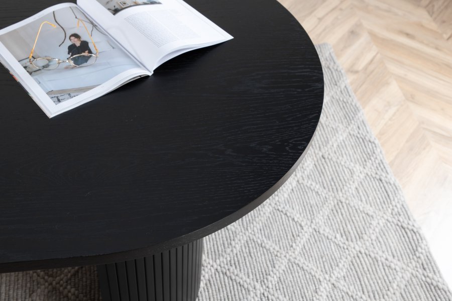 VENTURE DESIGN Bianca spisebord, oval - sort finér (200x90)