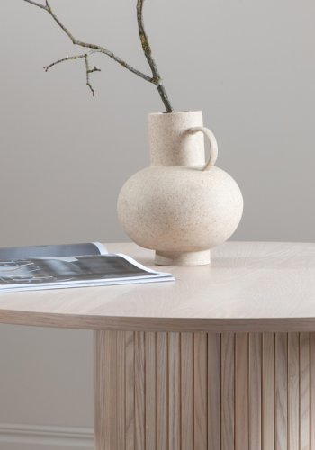 VENTURE DESIGN Bianca spisebord, rund - hvidkalket finér (110)