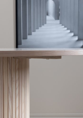 VENTURE DESIGN Bianca spisebord, rund - hvidkalket finér (110)