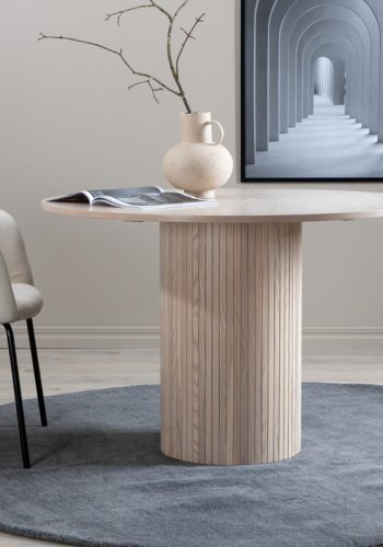 VENTURE DESIGN Bianca spisebord, rund - hvidkalket finér (110)