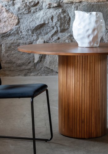 VENTURE DESIGN Bianca spisebord, rund - valnddefarvet finér (110)