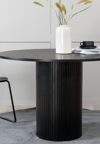 VENTURE DESIGN Bianca spisebord, rund - sort finér (110)