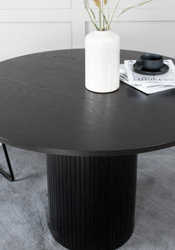 VENTURE DESIGN Bianca spisebord, rund - sort finér (110)
