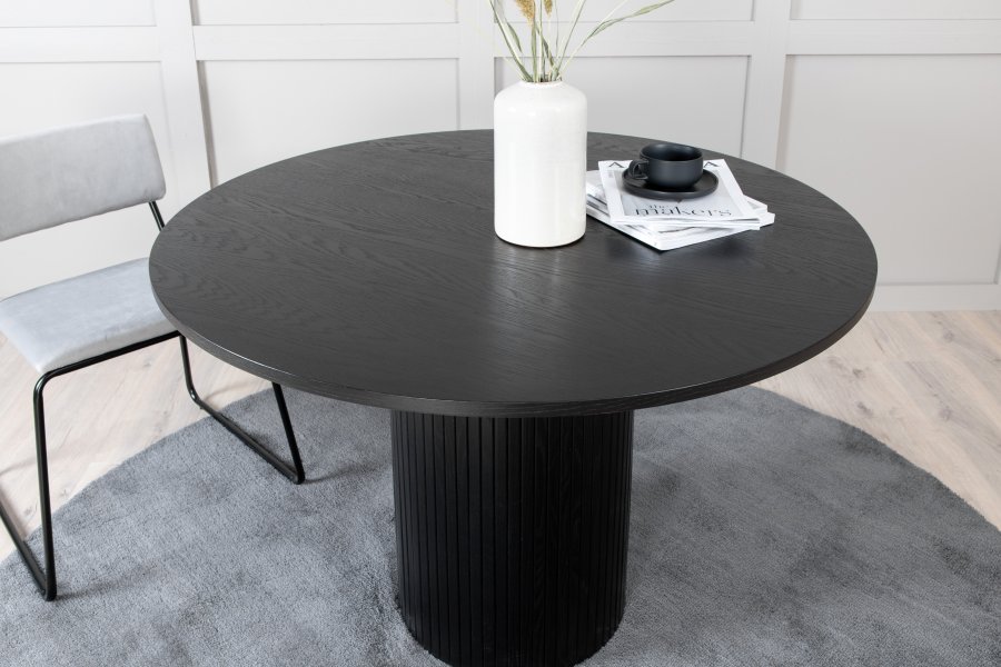 VENTURE DESIGN Bianca spisebord, rund - sort finér (110)