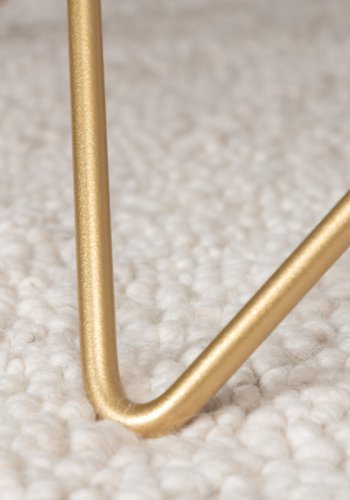 VENTURE DESIGN Tristar sofabord, kvadratisk - sort marmoreret glas og messing stl (80x80)