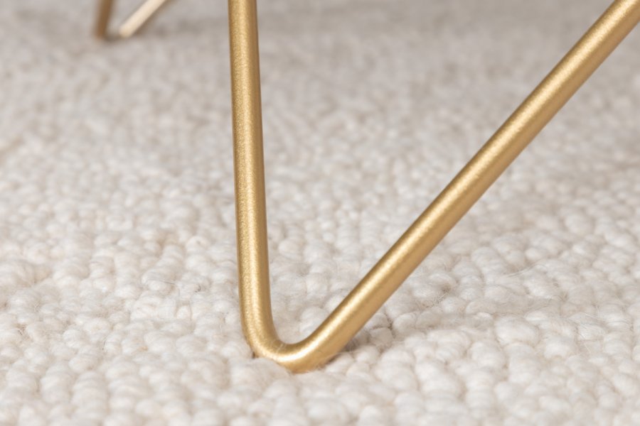 VENTURE DESIGN Tristar sofabord, kvadratisk - sort marmoreret glas og messing stl (80x80)