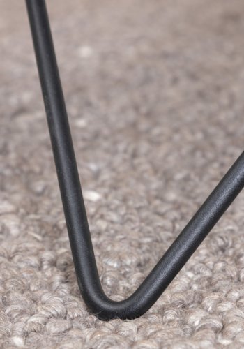 VENTURE DESIGN Tristar sofabord, kvadratisk - gr marmoreret glas og sort stl (80x80)