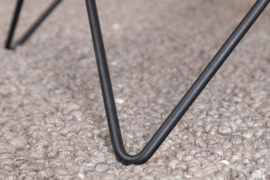 VENTURE DESIGN Tristar sofabord, kvadratisk - gr marmoreret glas og sort stl (80x80)