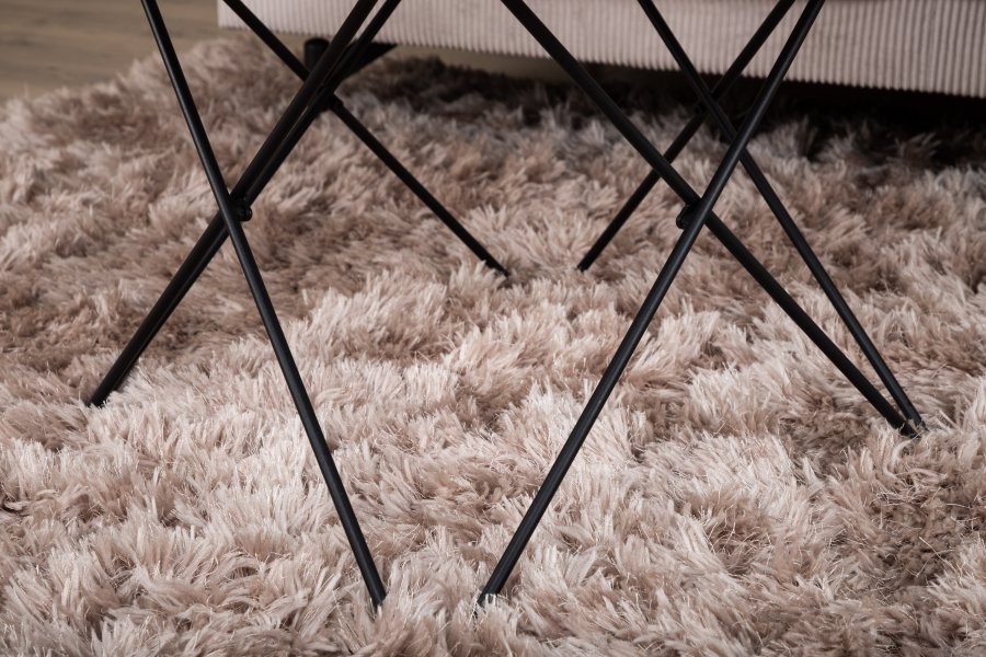 VENTURE DESIGN Tristar sofabord, kvadratisk - sort marmoreret glas og sort stl (80x80)