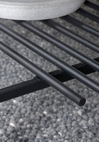 VENTURE DESIGN Von Staf sofabord, m. hylde - sort marmorglas og sort stl (120x60)