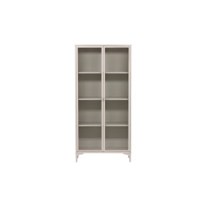 VENTURE DESIGN Piring vitrineskab, m. 2 lger og 3 hylder - glas og beige stl (H:190)
