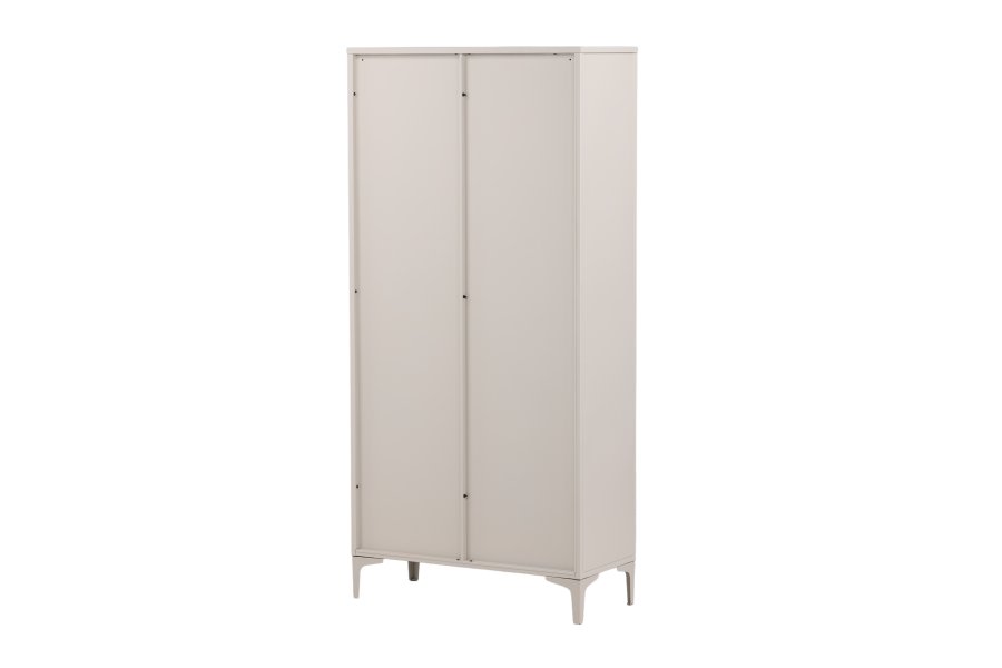 VENTURE DESIGN Piring vitrineskab, m. 2 lger og 3 hylder - glas og beige stl (H:190)