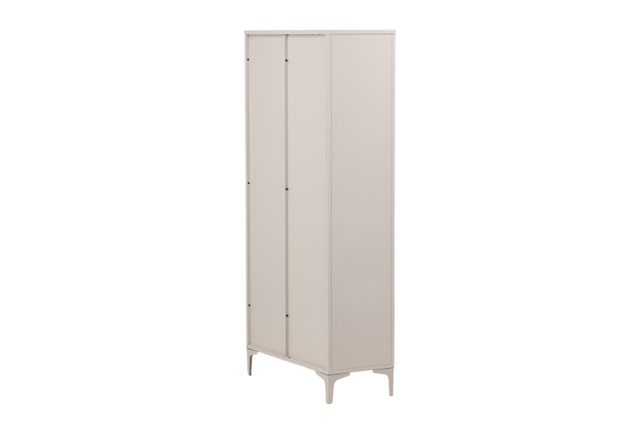VENTURE DESIGN Piring vitrineskab, m. 2 lger og 3 hylder - glas og beige stl (H:190)