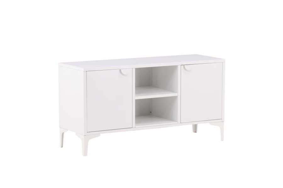 VENTURE DESIGN Piring TV-bord, m. 2 lger og 3 hylder - hvid stl (120x40)