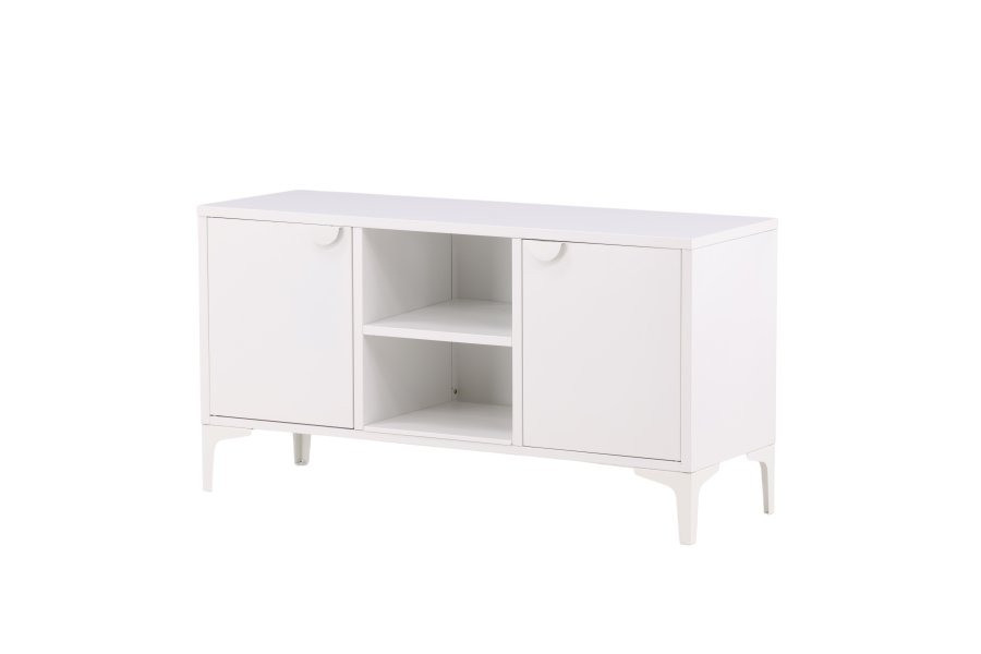 VENTURE DESIGN Piring TV-bord, m. 2 lger og 3 hylder - hvid stl (120x40)