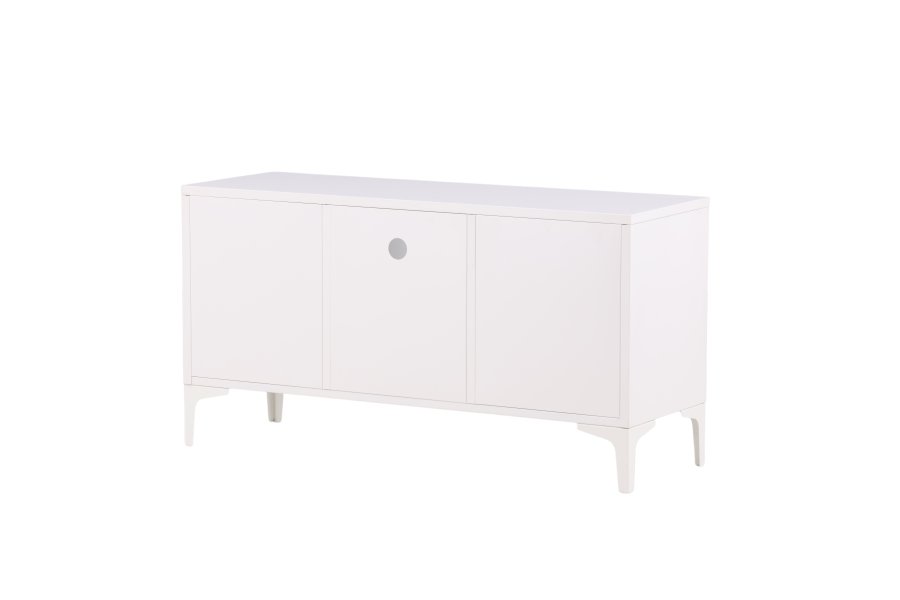 VENTURE DESIGN Piring TV-bord, m. 2 lger og 3 hylder - hvid stl (120x40)