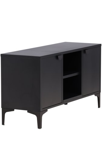 VENTURE DESIGN Piring TV-bord, m. 2 lger og 3 hylder - sort stl (120x40)