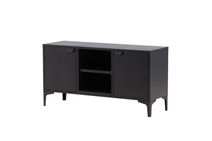 VENTURE DESIGN Piring TV-bord, m. 2 lger og 3 hylder - sort stl (120x40)