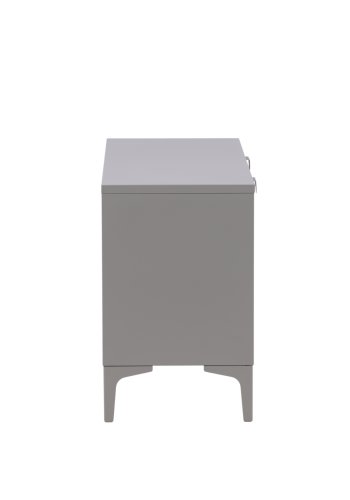 VENTURE DESIGN Piring TV-bord, m. 2 lger og 3 hylder - lysegr stl (120x40)