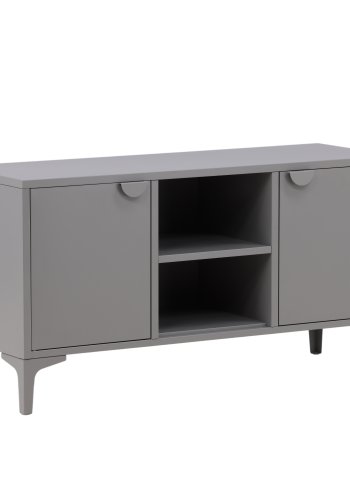 VENTURE DESIGN Piring TV-bord, m. 2 lger og 3 hylder - lysegr stl (120x40)