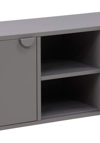 VENTURE DESIGN Piring TV-bord, m. 2 lger og 3 hylder - lysegr stl (120x40)