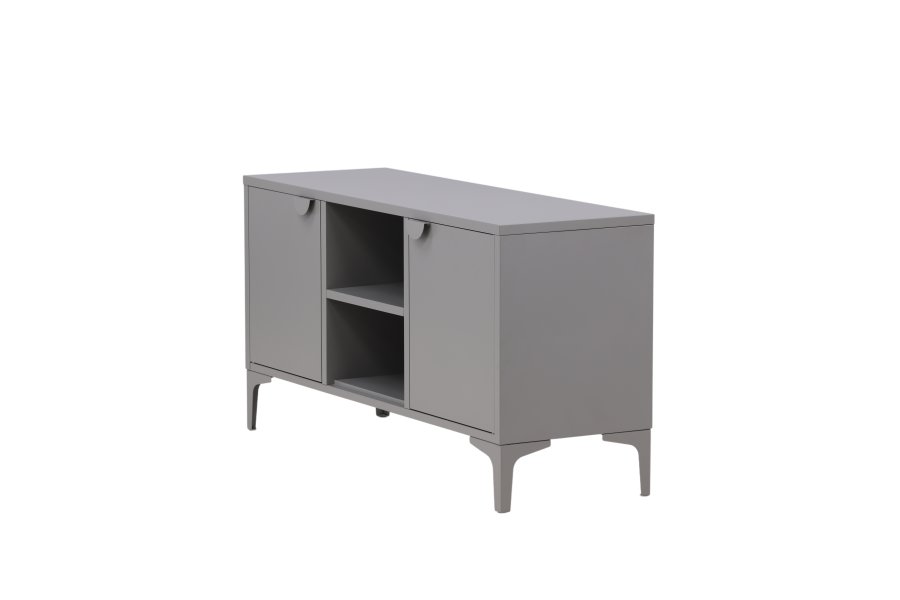 VENTURE DESIGN Piring TV-bord, m. 2 lger og 3 hylder - lysegr stl (120x40)