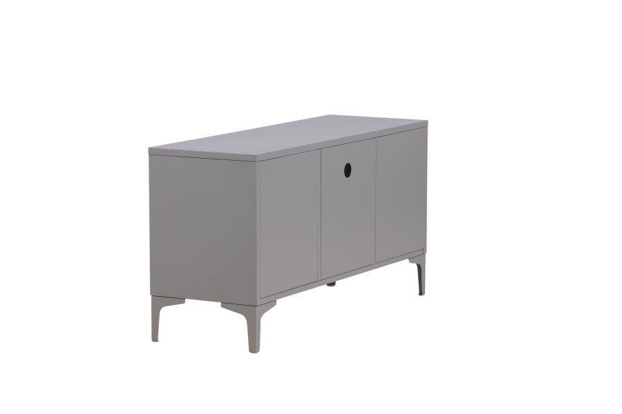 VENTURE DESIGN Piring TV-bord, m. 2 lger og 3 hylder - lysegr stl (120x40)