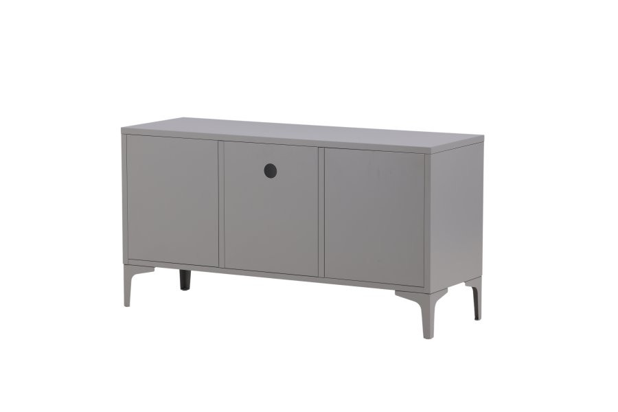 VENTURE DESIGN Piring TV-bord, m. 2 lger og 3 hylder - lysegr stl (120x40)