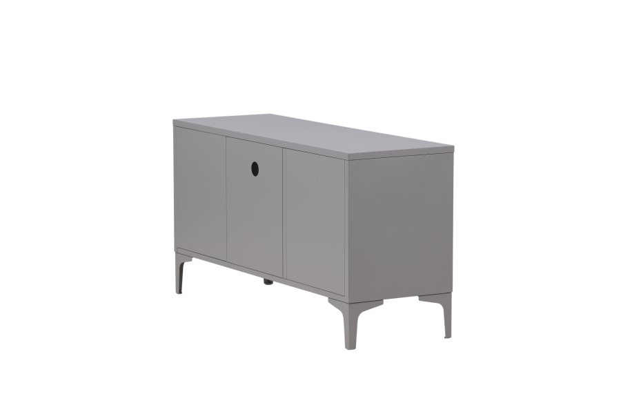 VENTURE DESIGN Piring TV-bord, m. 2 lger og 3 hylder - lysegr stl (120x40)