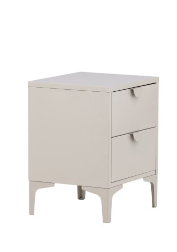 VENTURE DESIGN Piring sengebord, m. 2 skuffer - beige stl (45x40)