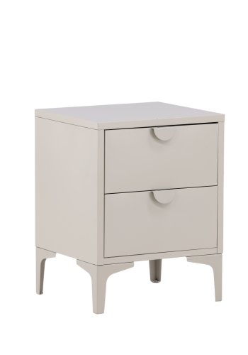 VENTURE DESIGN Piring sengebord, m. 2 skuffer - beige stl (45x40)